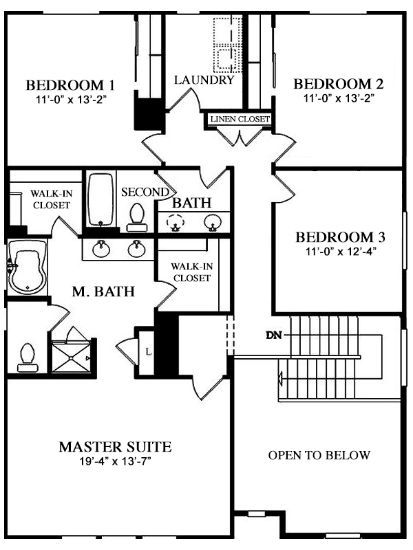 Second Level Floorplan of Home